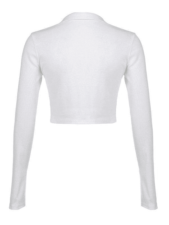 Long Sleeve Rib Knit Crop Top