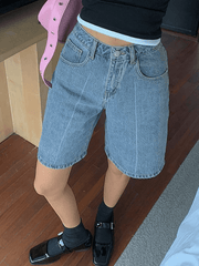 Loose Wide Leg Pants Denim Shorts