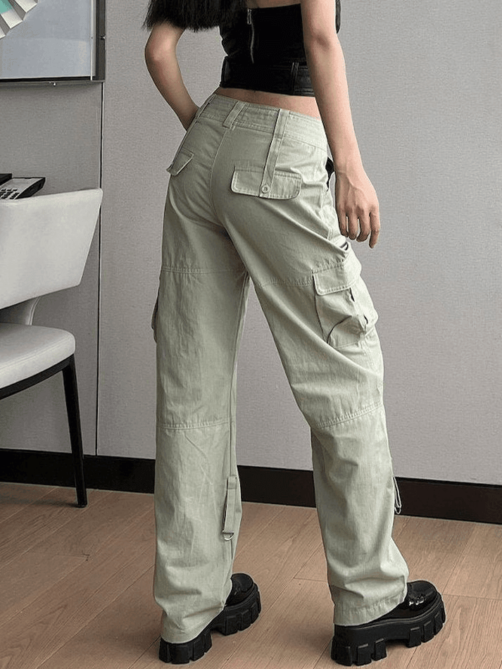 Low Waist Baggy Parachute Cargo Pants