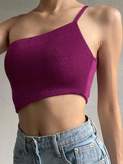 One Shoulder Crop Cami Top