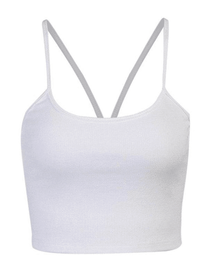 Open Back Ribbed Crop Cami Top