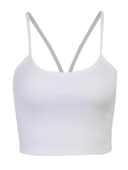 Open Back Ribbed Crop Cami Top