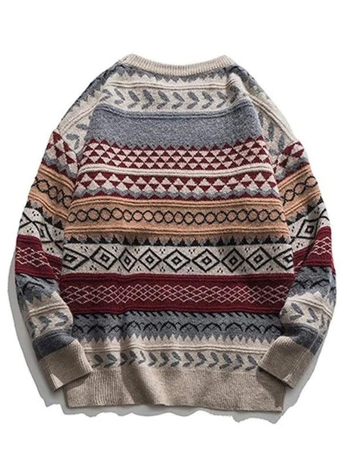 Oversized Mixed Jacquard Sweater