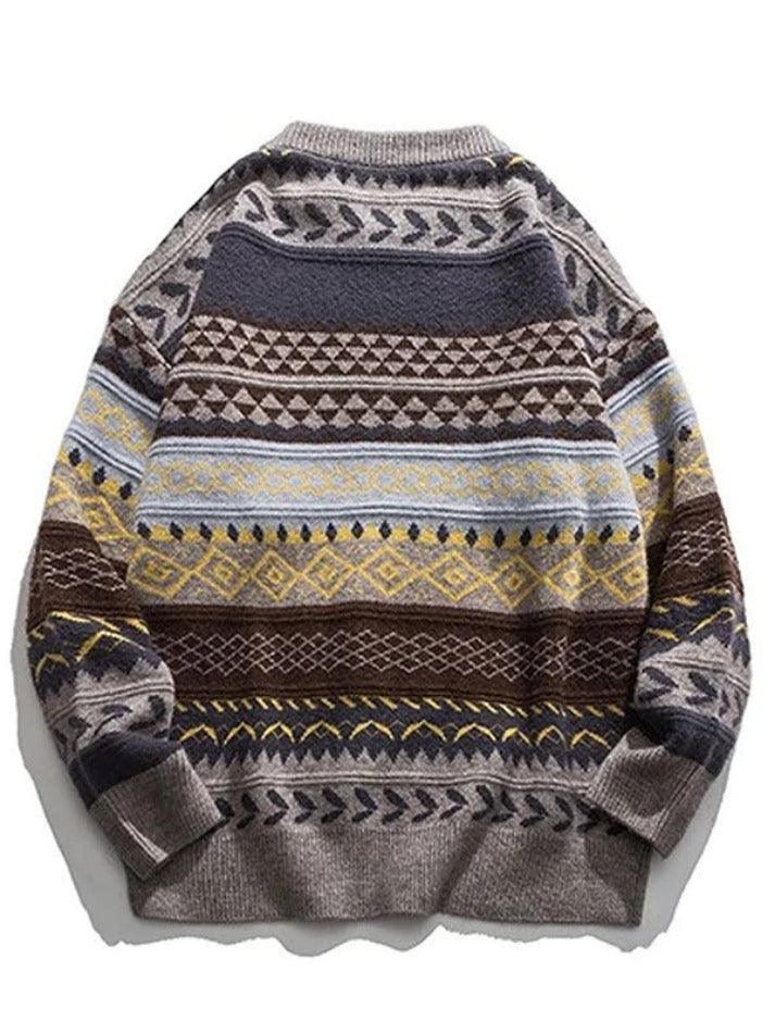 Oversized Mixed Jacquard Sweater