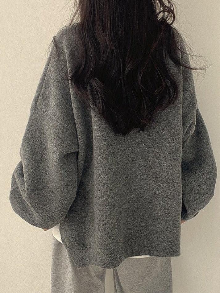 BXOXO Oversized Split Hem Pullover Sweater