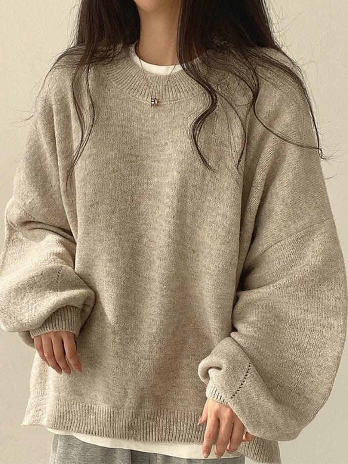 BXOXO Oversized Split Hem Pullover Sweater