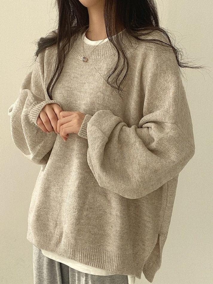 BXOXO Oversized Split Hem Pullover Sweater