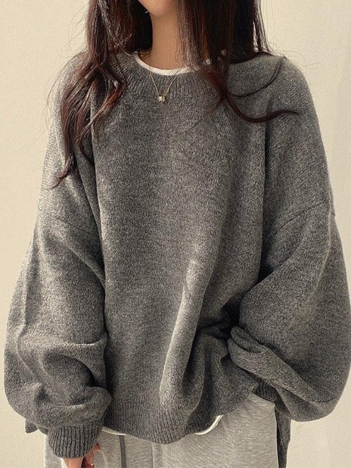 BXOXO Oversized Split Hem Pullover Sweater