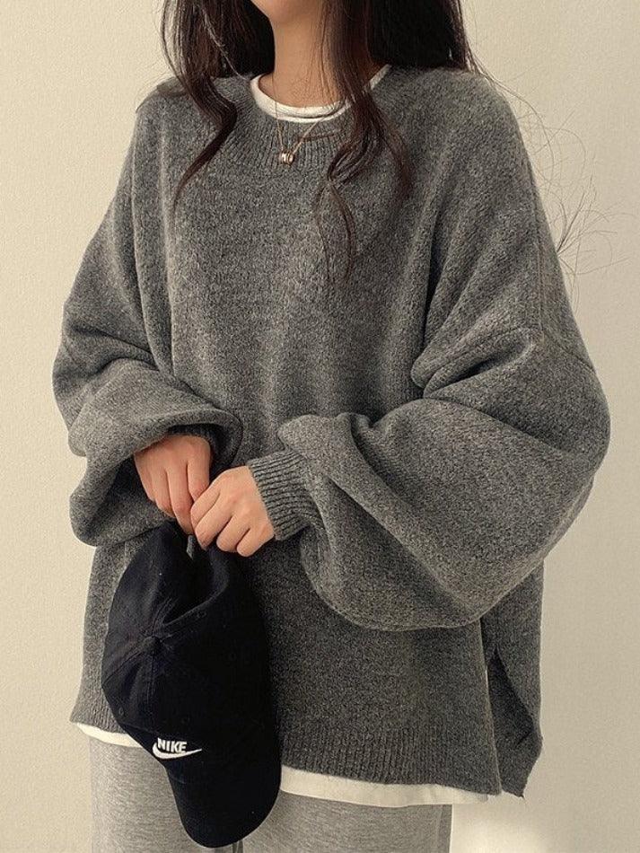 BXOXO Oversized Split Hem Pullover Sweater