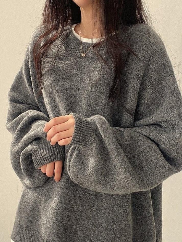 BXOXO Oversized Split Hem Pullover Sweater