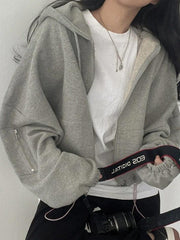 Oversized Zip Up Gray Hoodie