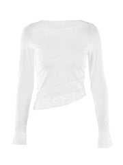 Paneled Long Sleeve Mesh Tee