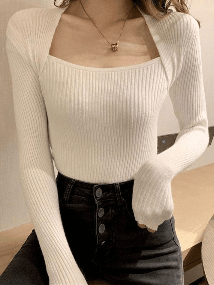 Patchwork Rib Knit Sweater