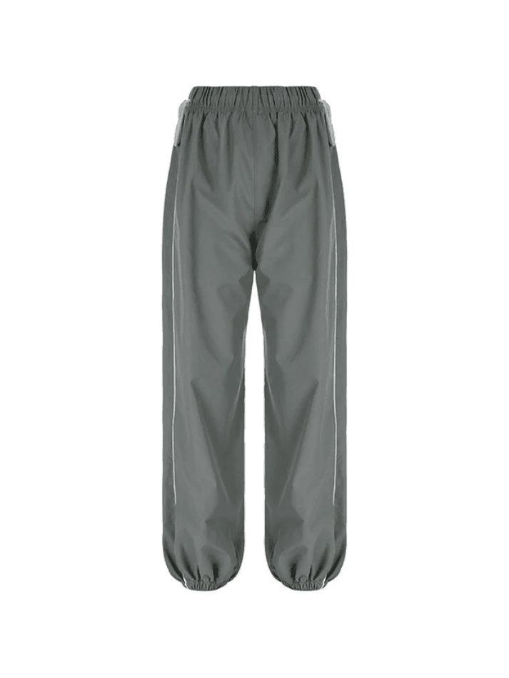 Piping Baggy Jogger Parachute Pants