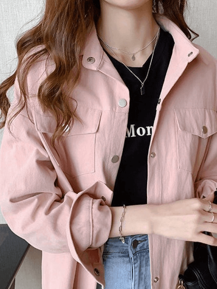 Pleated Oversized Long Sleeve Blouse