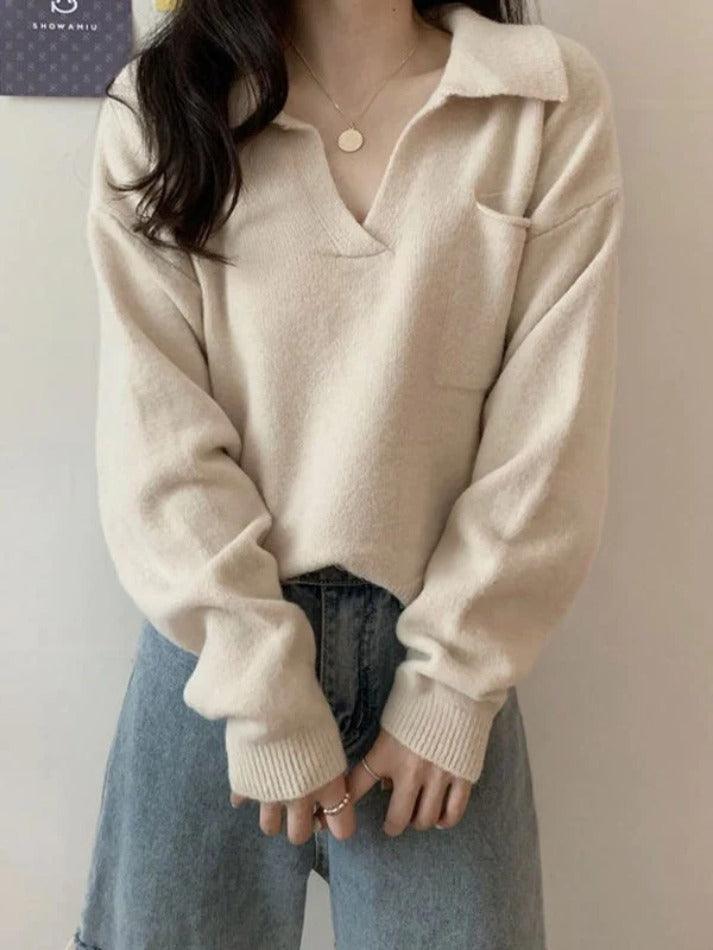 Pocket Crop Knit Sweater