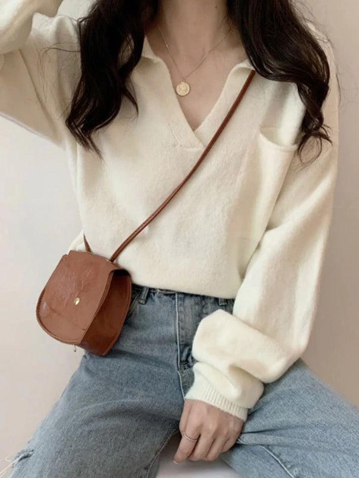 Pocket Crop Knit Sweater