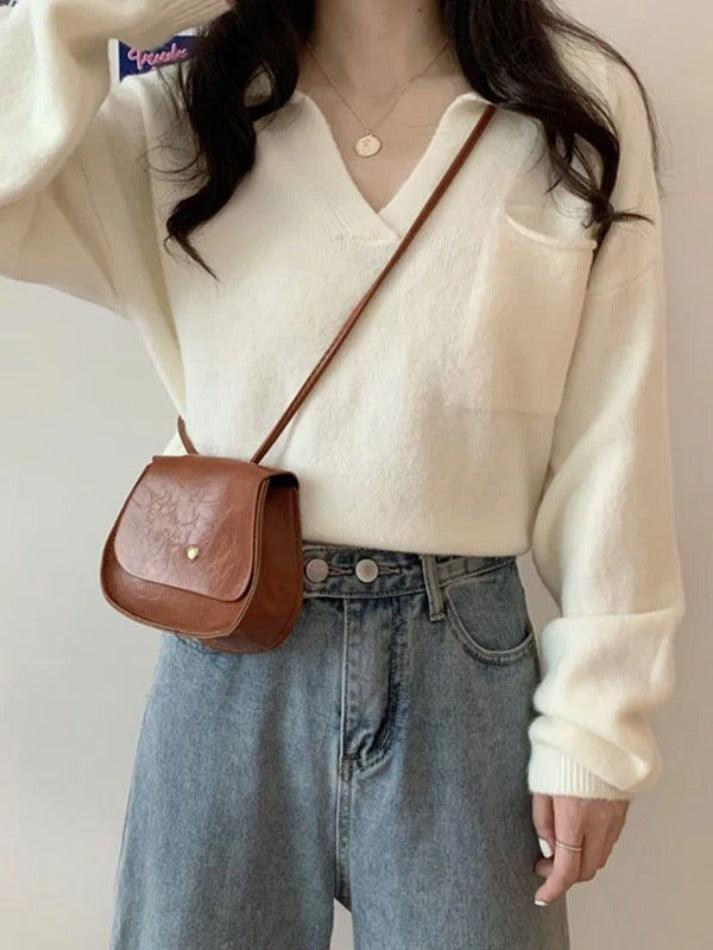 Pocket Crop Knit Sweater