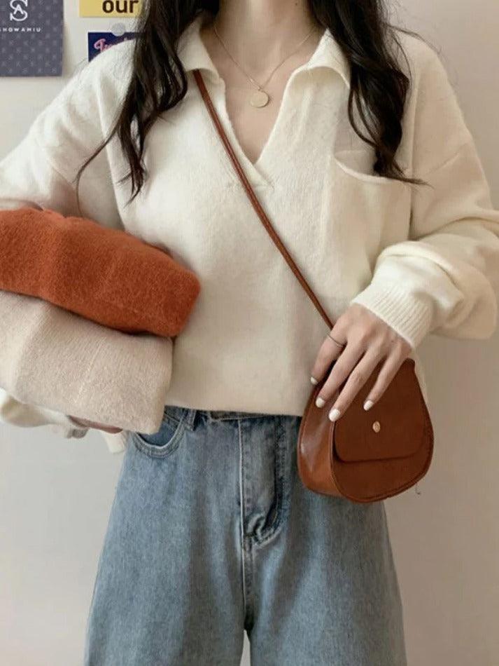 Pocket Crop Knit Sweater