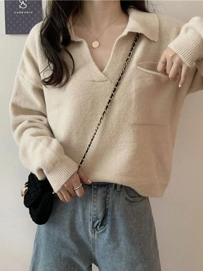 Pocket Crop Knit Sweater