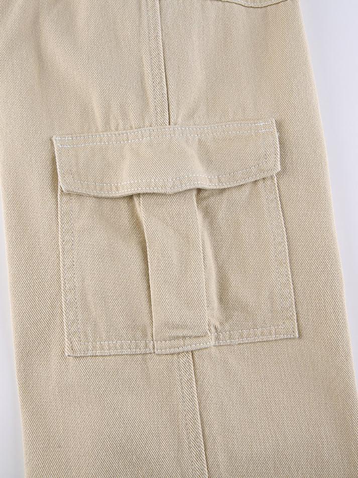 Pocket Detail Straight Cargo Jeans