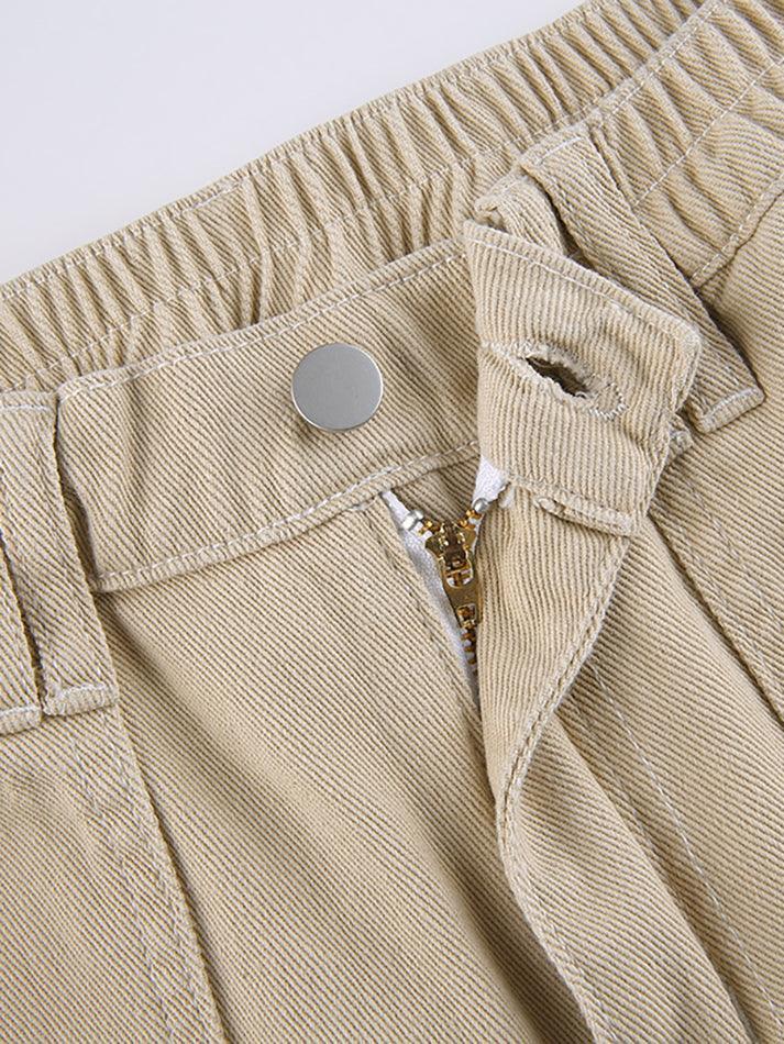 Pocket Detail Straight Cargo Jeans