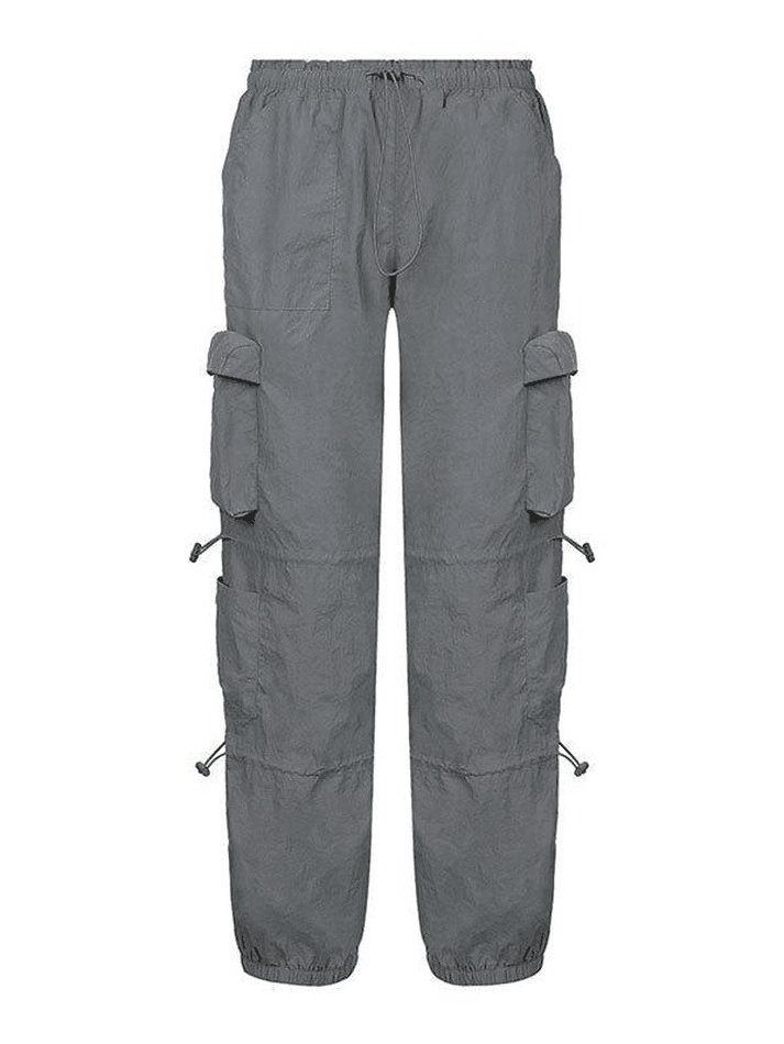 Pocket Patched Drawstring Cargo Pants