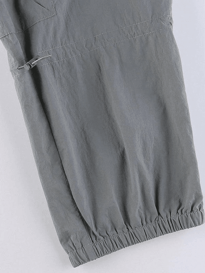 Pocket Patched Drawstring Cargo Pants