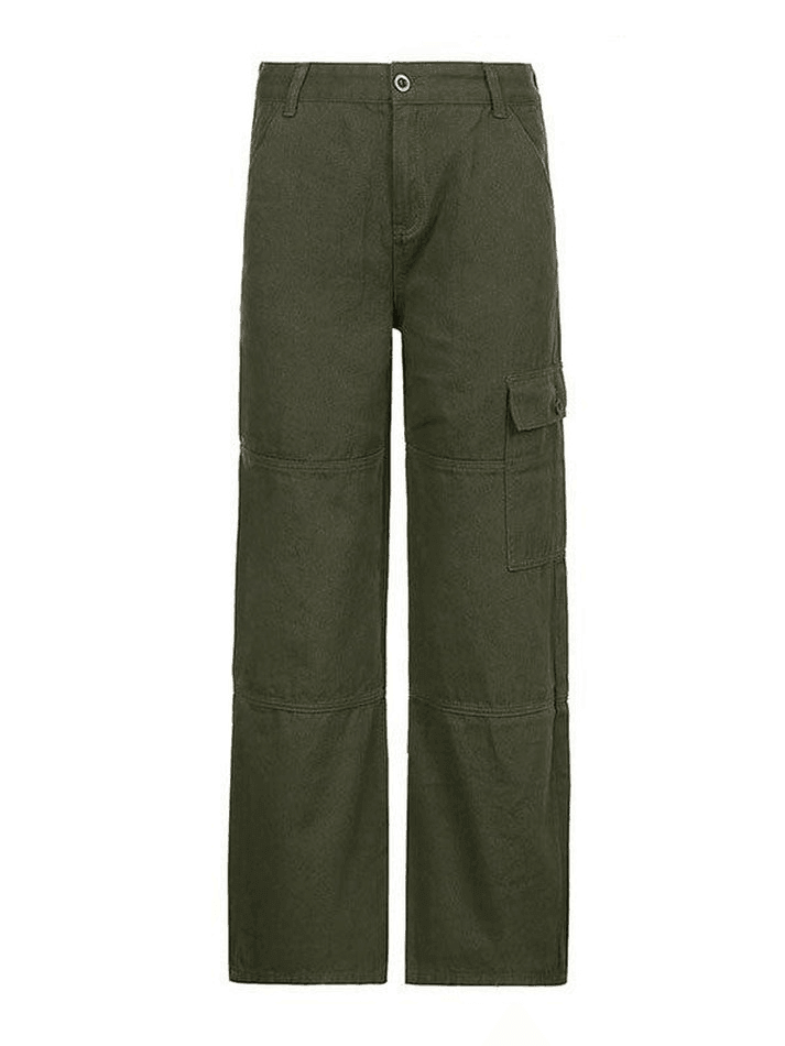 Pocket Patched Straight Cargo Jeans