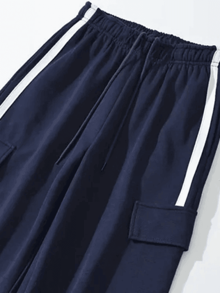 Pocket Side Stripe Baggy Sweatpants