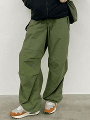 Relaxed Drawstring Low Waist Cargo Pants