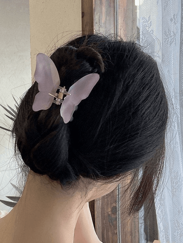 Resin Butterfly Pattern Hair Claw