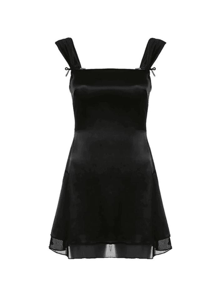 Reversible Sleeveless Black Mini Dress