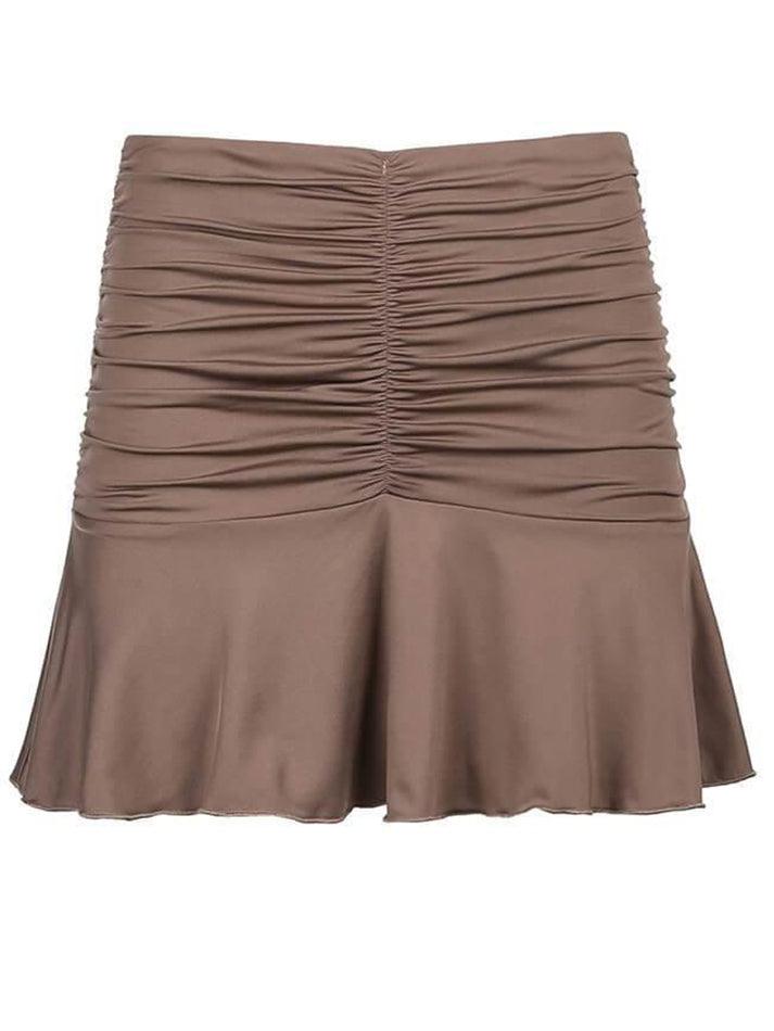 Ruched Ruffle Mini Skirt