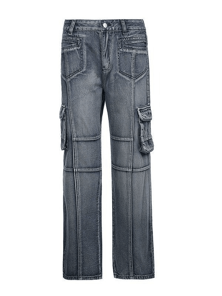 Seam Detail Pocket Cargo Jeans