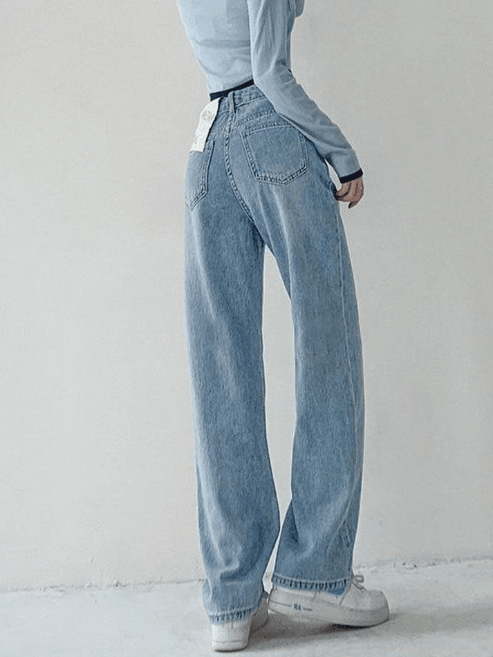 Seam Detail Washed Boyfriend Jeans