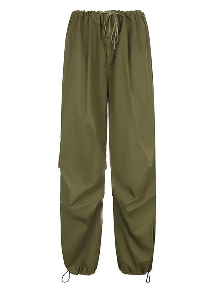 Size Friendly Low Waist Parachute Cargo Pants