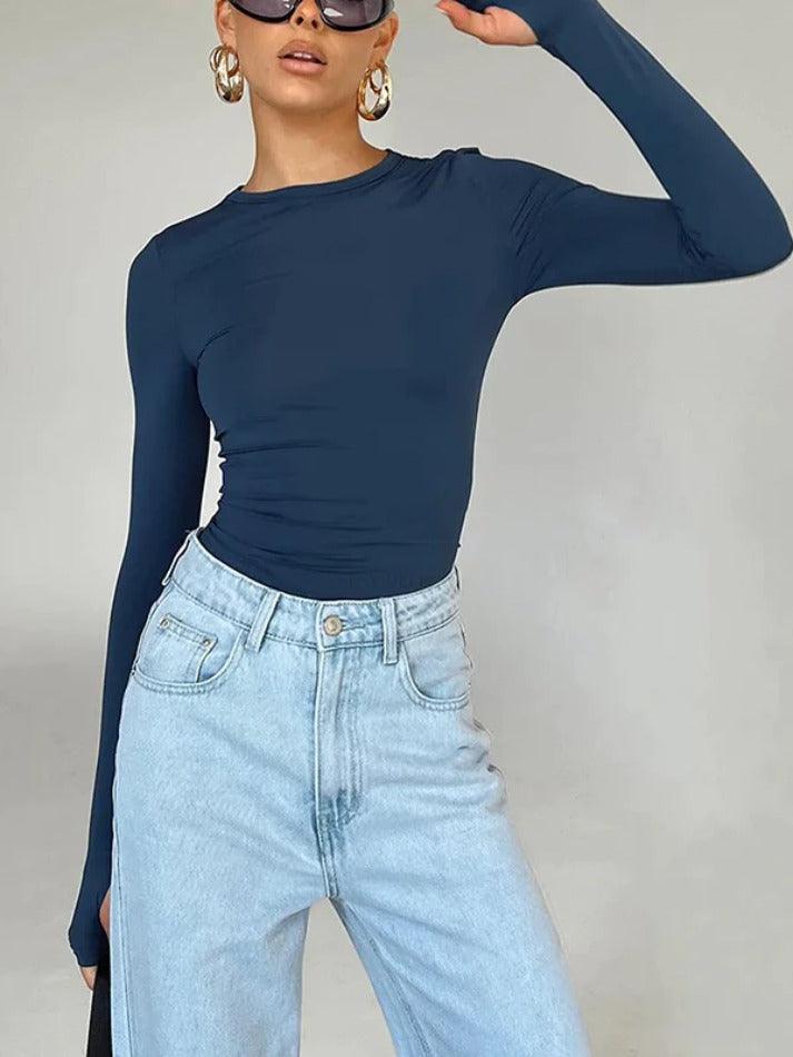 Solid Color Long Sleeve Tee