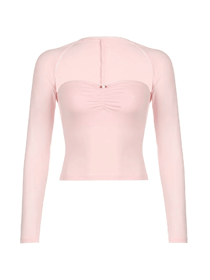 Solid Color Pleated Set