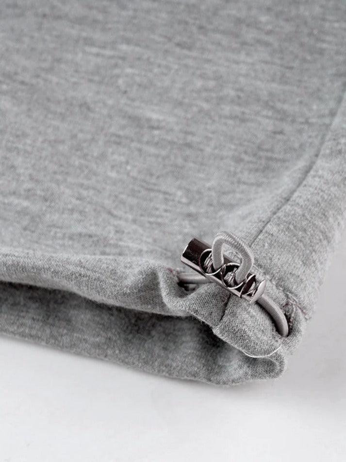 Solid Color Pocket Pleated Sweatpants